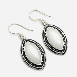 Elegant Silver and Gray Chalcedony Earrings
